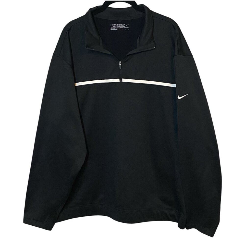 NIKE Golf Mens Tour Performance Black Pullover Sweatshirt ¼ Zip XXL